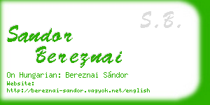 sandor bereznai business card